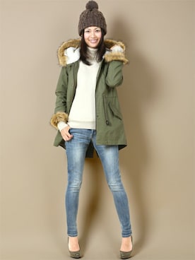 「The DUFFER of ST.GEORGE（ザダファーオブセントジョージ）のアイテム（モッズコート）」を使った、mihoさん（レディース・168cm）の秋コーディネート