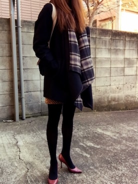「Abercrombie&Fitch（アバークロンビーアンドフィッチ）のアイテム（バッグ）」を使った、かぷりっちょさん（レディース・156cm）の冬コーディネート