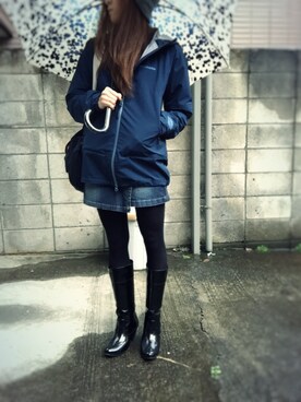 「アイテム（マウンテンパーカー、ブルー系）」を使った、かぷりっちょさん（レディース・156cm）の春コーディネート