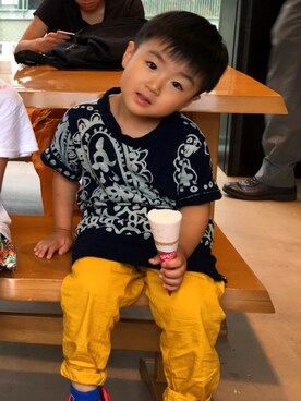 「アイテム（カーゴパンツ、イエロー系）」を使った、tomorrow.kn0さん（メンズ・169cm）の夏コーディネート