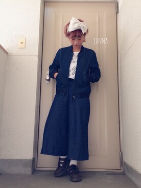 「カオリノモリ」｜「アイテム（デニムジャケット）」を使った、ｊｕｎｎａｎ🐈さん（レディース・146cm）の秋コーディネート