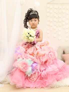 「アイテム（ドレス）」を使った、Nanohanaさん（キッズ・90cm）の秋コーディネート