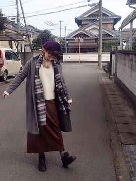 「VOYAGE（ボヤージュ）のアイテム」を使った、がま子さん（レディース・154cm）の冬コーディネート