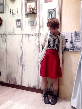 「VOYAGE（ボヤージュ）のアイテム」を使った、がま子さん（レディース・154cm）の冬コーディネート