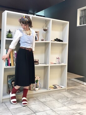 「VOYAGE（ボヤージュ）のアイテム」を使った、がま子さん（レディース・154cm）の夏コーディネート