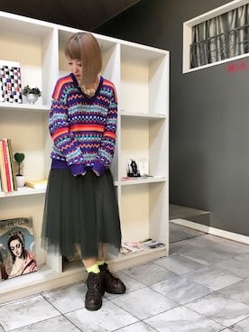 「VOYAGE（ボヤージュ）のアイテム」を使った、がま子さん（レディース・154cm）の秋コーディネート