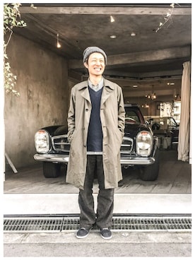 「N.HOOLYWOOD（N.ハリウッド）のアイテム（ナイロンジャケット）」を使った、天本 航さん（メンズ・164cm）の冬コーディネート