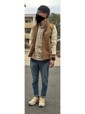 「URBAN RESEARCH（アーバンリサーチ）のアイテム（スタジャン）」を使った、HFさん（メンズ・177cm）の秋コーディネート