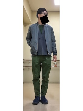 「ADAM ET ROPE'（アダムエロペ）のアイテム（MA-1）」を使った、HFさん（メンズ・177cm）の秋コーディネート