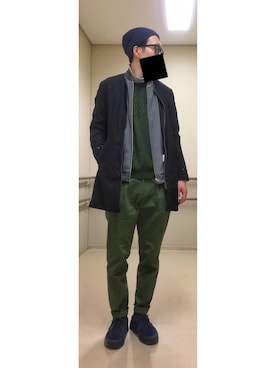 「ADAM ET ROPE'（アダムエロペ）のアイテム（MA-1）」を使った、HFさん（メンズ・177cm）の秋コーディネート