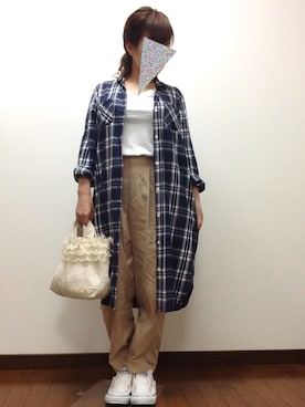「RETRO GIRL（レトロガール）のアイテム（シャツワンピース）」を使った、たま☆さん（レディース・151cm）の秋コーディネート