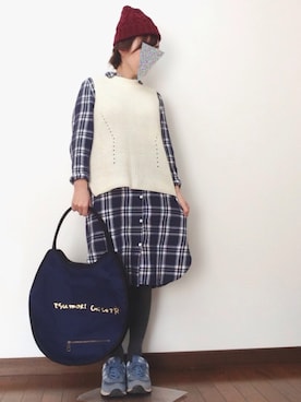 「RETRO GIRL（レトロガール）のアイテム（シャツワンピース）」を使った、たま☆さん（レディース・151cm）の秋コーディネート