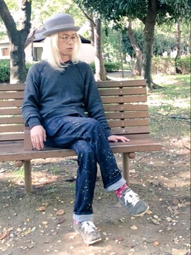 「CABANE de ZUCCa（カバンドズッカ）のアイテム（スウェット）」を使った、しんさん（メンズ・173cm）の秋コーディネート