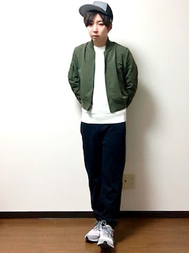 「NIKE（ナイキ）のアイテム（キャップ、グレー系）」を使った、クロメさん（メンズ・165cm）の春コーディネート
