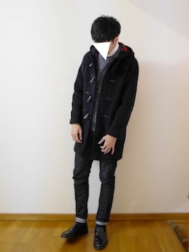 「SHIPS JET BLUE（シップスジェットブルー）のアイテム（ダッフルコート）」を使った、Fさん（メンズ・174cm）の冬コーディネート