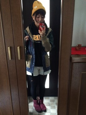 「Laundry（ランドリー）のアイテム（ジャケット/アウター）」を使った、hegさん（レディース・161cm）の冬コーディネート