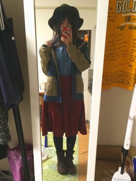 「Laundry（ランドリー）のアイテム（ジャケット/アウター）」を使った、hegさん（レディース・161cm）の冬コーディネート