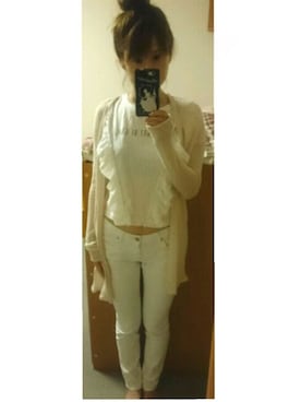 「ホワイトパンツ祭り」｜くみさん（レディース・163cm）の春コーディネート