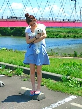 「すっぴん」｜「アイテム（その他）」を使った、くみさん（レディース・163cm）の夏コーディネート