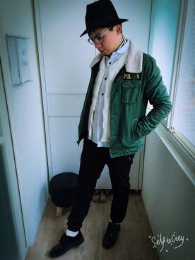 「RAGEBLUE（レイジブルー）のアイテム（ダウンベスト）」を使った、JeffCさん（メンズ・180cm）の冬コーディネート