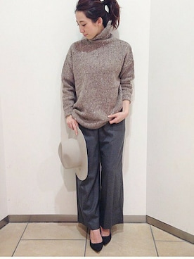「hat」｜plage名古屋店さん（レディース・158cm）の冬コーディネート