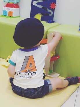 「Seraph（セラフ）のアイテム（帽子）」を使った、sakuyuiさん（キッズ・90cm）の夏コーディネート