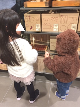 「もけもけ」｜「アイテム（オールインワン・サロペット）」を使った、sakuyuiさん（キッズ・80cm）の秋コーディネート