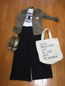 「tsumori chisato WALK（ツモリチサトウォーク）のアイテム（パンプス）」を使った、ぽちゃり田まる子さん（レディース・165cm）の夏コーディネート