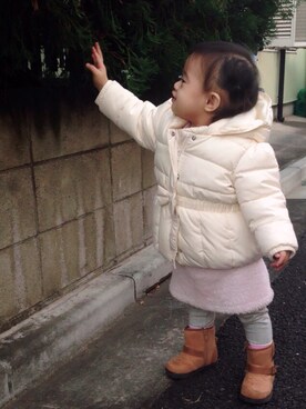 「babygap」｜「アイテム（ダウンジャケット/コート）」を使った、あいり×まゆこさん（キッズ・80cm）の冬コーディネート