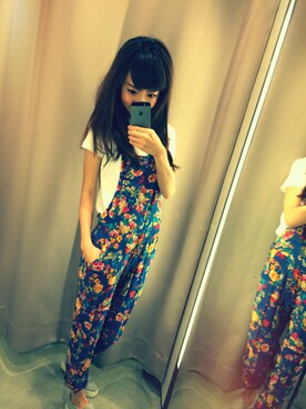 「ZARA KIDS」｜「アイテム（つなぎ/オールインワン）」を使った、Yoanna Aiiさん（レディース・157cm）の夏コーディネート