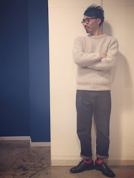 「HOWLIN by Morrison（ハウリンバイモリソン）のアイテム（トップス）」を使った、林 星児さん（メンズ・174cm）の冬コーディネート