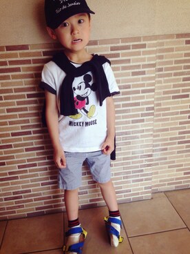 「ブルー x ホワイト」｜ikuさん（キッズ・100cm）の夏コーディネート