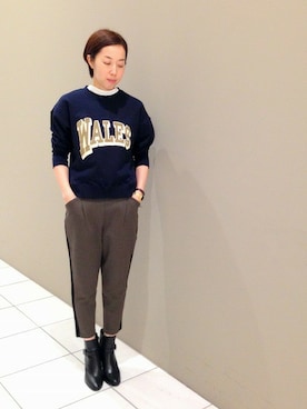 「NOMBRE IMPAIR（ノンブルアンペール）のアイテム（スウェット）」を使った、ritz.さん（レディース・162cm）の秋コーディネート