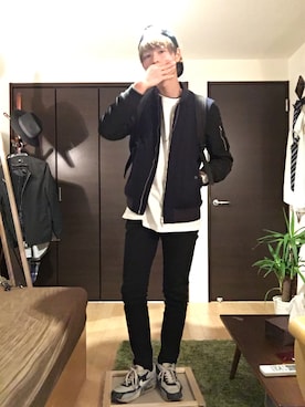 「学校」｜「アイテム（ブルゾン）」を使った、なかがわ。さん（メンズ・174cm）の秋コーディネート