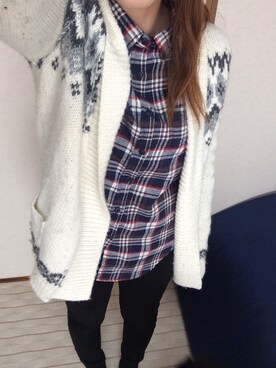 「Abercrombie&Fitch（アバークロンビーアンドフィッチ）のアイテム（カーディガン/ボレロ）」を使った、yukaさん（レディース・156cm）の春コーディネート