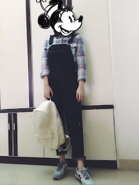 「MOUSSY（マウジー）のアイテム（サロペット/オーバーオール）」を使った、Mosqueen☑️さん（レディース・162cm）の春コーディネート