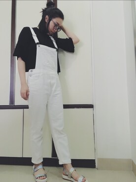 「OZOC（オゾック）のアイテム（オールインワン・サロペット）」を使った、Mosqueen☑️さん（レディース・163cm）の春コーディネート