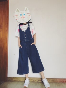 「MOUSSY（マウジー）のアイテム（サロペット/オーバーオール）」を使った、Mosqueen☑️さん（レディース・163cm）の夏コーディネート