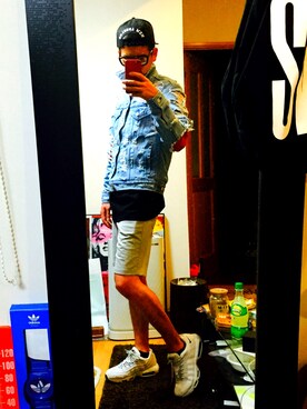 「PHENOMENON（フェノメノン）のアイテム（デニムジャケット）」を使った、musclestarboyさん（メンズ・170cm）の夏コーディネート