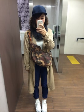 「オールスター」｜「アイテム（トレンチコート）」を使った、satiiikoさん（レディース・165cm）の冬コーディネート