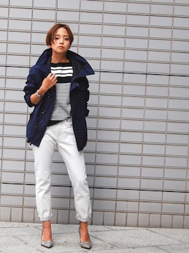 「Johnbull Private labo（ジョンブルプライベートラボ）のアイテム（ナイロンジャケット）」を使った、Noripiさん（レディース・157cm）の秋コーディネート
