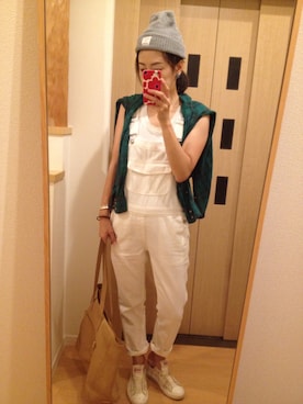 「エルメス」｜「アイテム（オールインワン・サロペット）」を使った、haruさん（レディース・157cm）の夏コーディネート