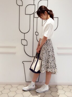 「CONVERSE（コンバース）のCONVERSE (コンバース）　【メンズ・ウイメンズ】オールスターハイ　ALL STAR HI チャックテイラー（スニーカー）」を使った、yu--kaさん（レディース・166cm）の春コーディネート