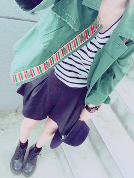 「GLOBAL WORK（グローバルワーク）のフェルトナカオレＨＡＴ/565115（ハット）」を使った、h a n a c oさん（レディース・152cm）の秋コーディネート