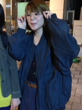 「old goldのアイテム（ジャケット/アウター、グリーン系）」を使った、maiさん（レディース・163cm）の秋コーディネート