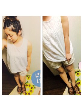 「BIG TOPのアイテム」を使った、ぴよこさん（レディース・154cm）の夏コーディネート