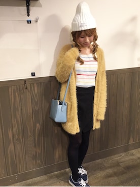 「ニット帽コーデ」｜「アイテム（その他）」を使った、natsukiさん（レディース・151cm）の春コーディネート