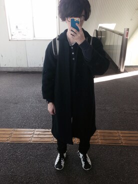 「アイテム（ステンカラーコート）」を使った、きいち。さん（メンズ・170cm・10代）の冬コーディネート