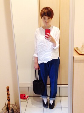 「ippei takei（イッペイタケイ）のアイテム」を使った、rieさん（レディース・160cm）の夏コーディネート