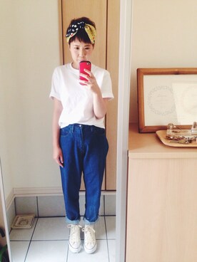 「ippei takei（イッペイタケイ）のアイテム」を使った、rieさん（レディース・160cm）の夏コーディネート